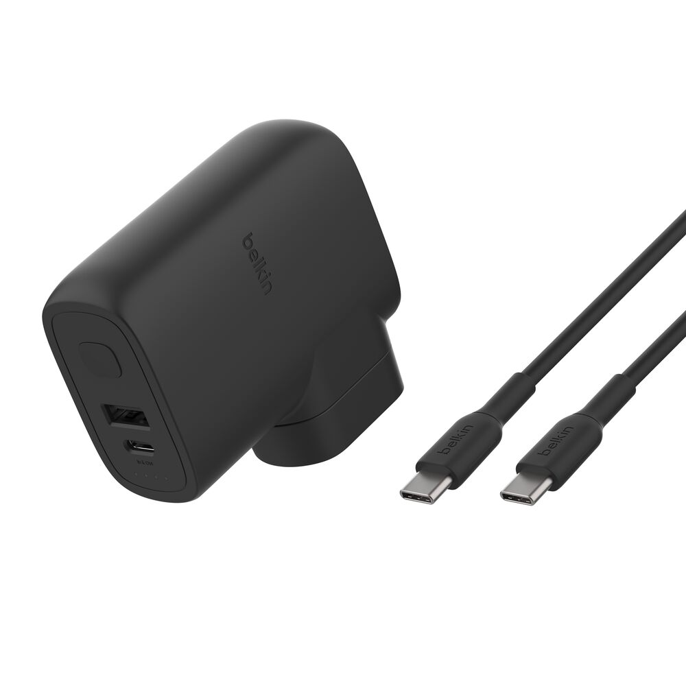 Belkin BoostCharge Hybrid 25W Wall Charger with 5000mAh Powerbank — Alternate product angle