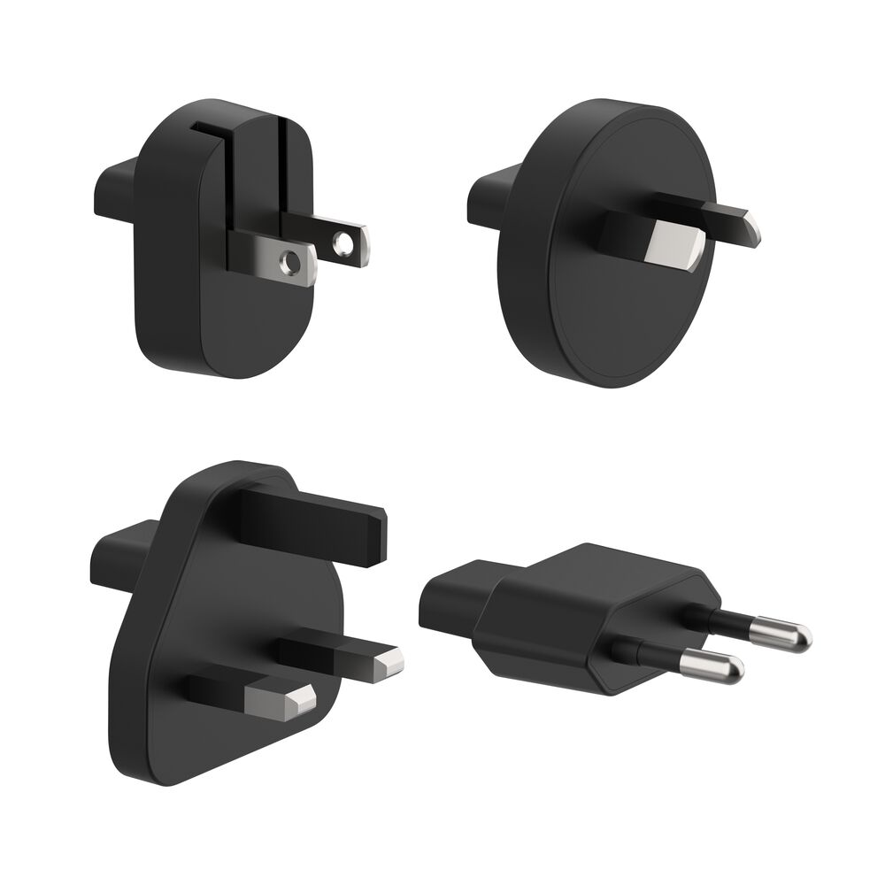 Belkin BoostCharge Hybrid 25W Wall Charger with 5000mAh Powerbank — Included interchangeable travel plug adapters