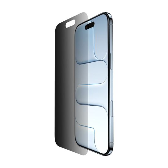 Belkin InvisiGlass Privacy Filter Screen Protector for iPhone 17 Air — privacy screen protector fit at an angle