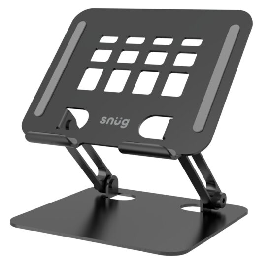 Snug Multi Angle Tablet Stand – Black — Tablet stand angled view