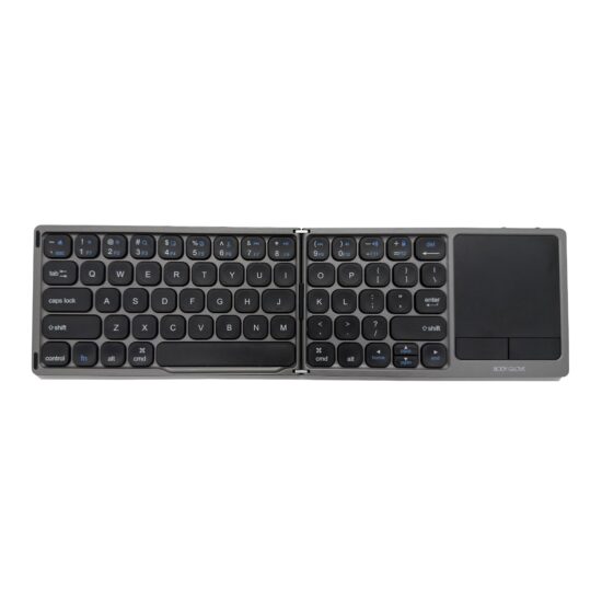 Body Glove Wireless Folding Hinge Keyboard With Touchpad – Black — Keyboard fully open