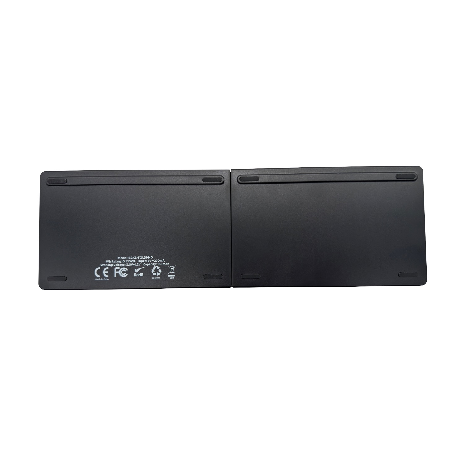 Body Glove Wireless Folding Hinge Keyboard – Black — Keyboard underside
