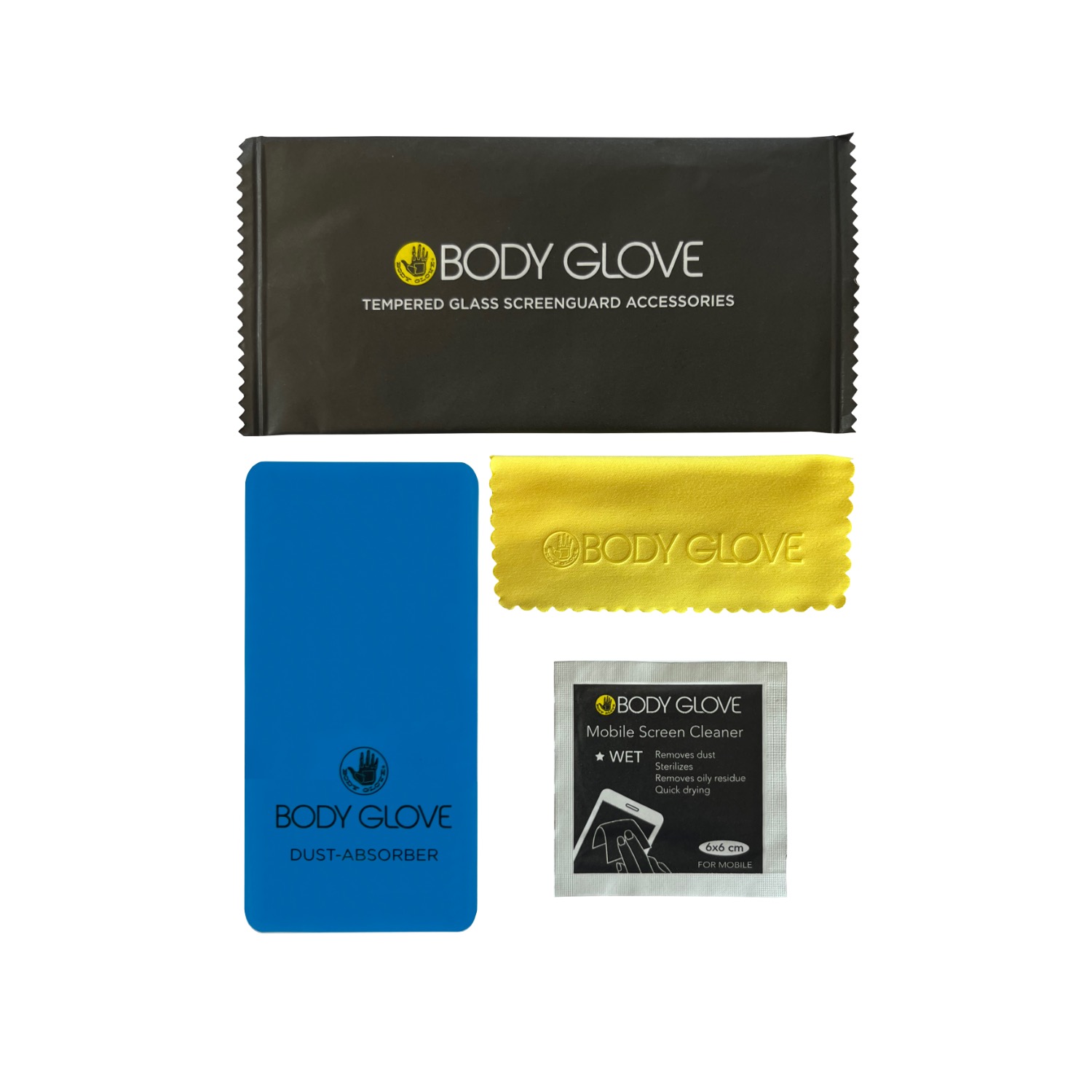 Body Glove screen protector — Included application accessories