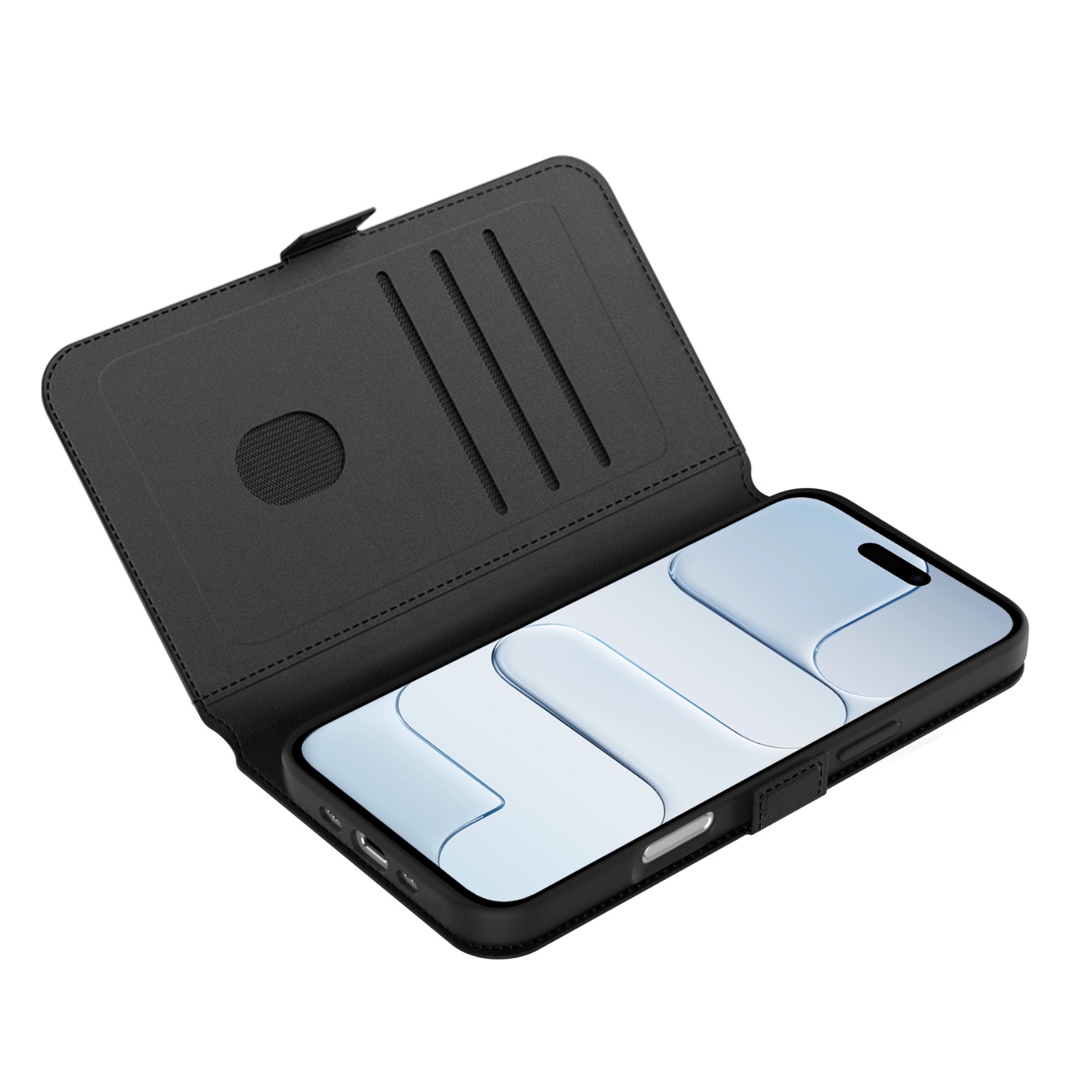 Body Glove Flip Series – Apple iPhone 17 Air – Black — Flip case open with card slots; phone excluded