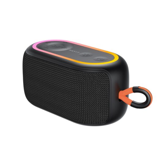 Havit Outdoor Wireless Speaker – Black — Speaker angled view