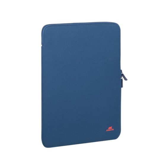 RIVACASE 5226 Antishock Laptop Sleeve 15.6-inch – Dark Blue — Closed sleeve angled view