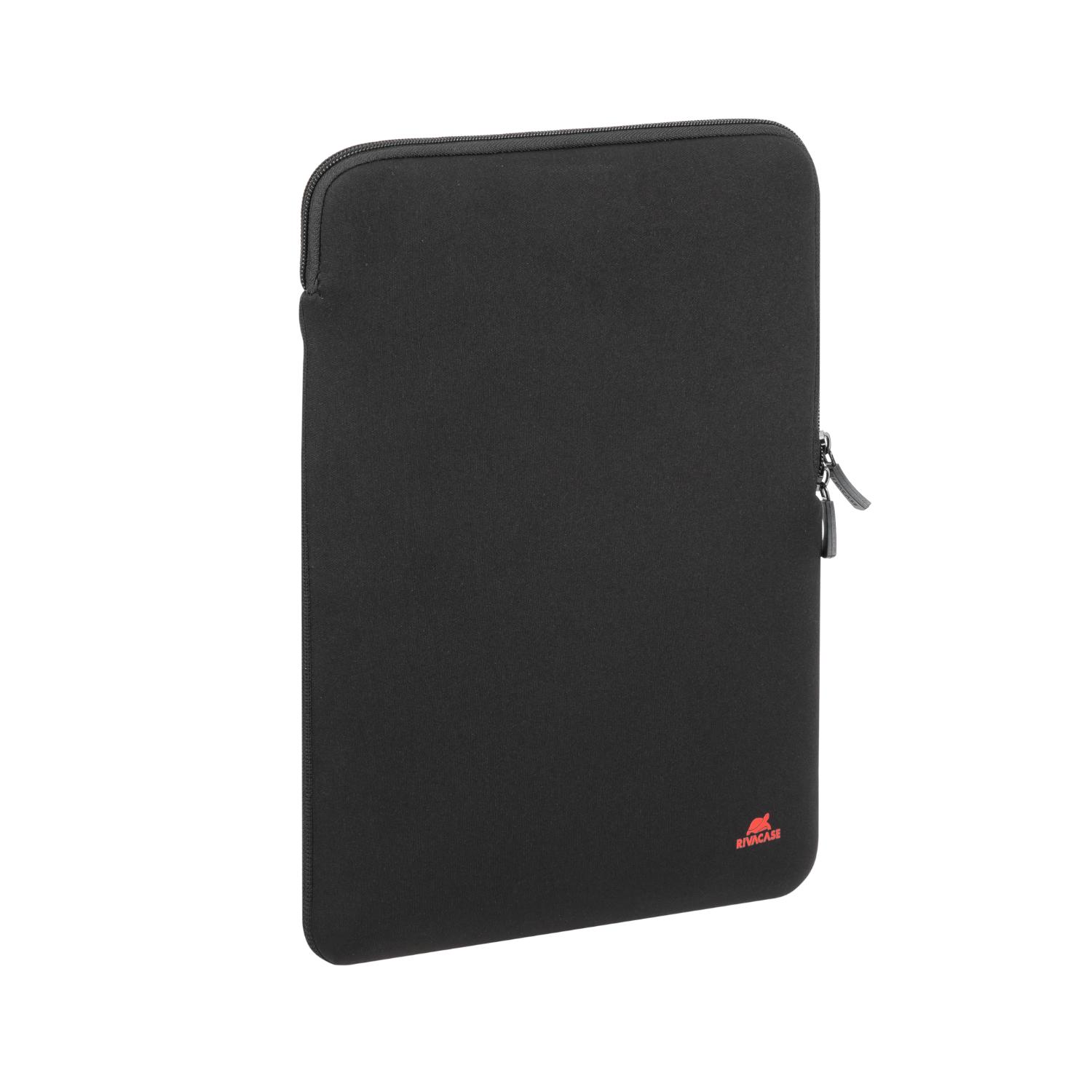 RIVACASE 5224 Antishock Sleeve MacBook Air 15 – Black — Closed sleeve angled view