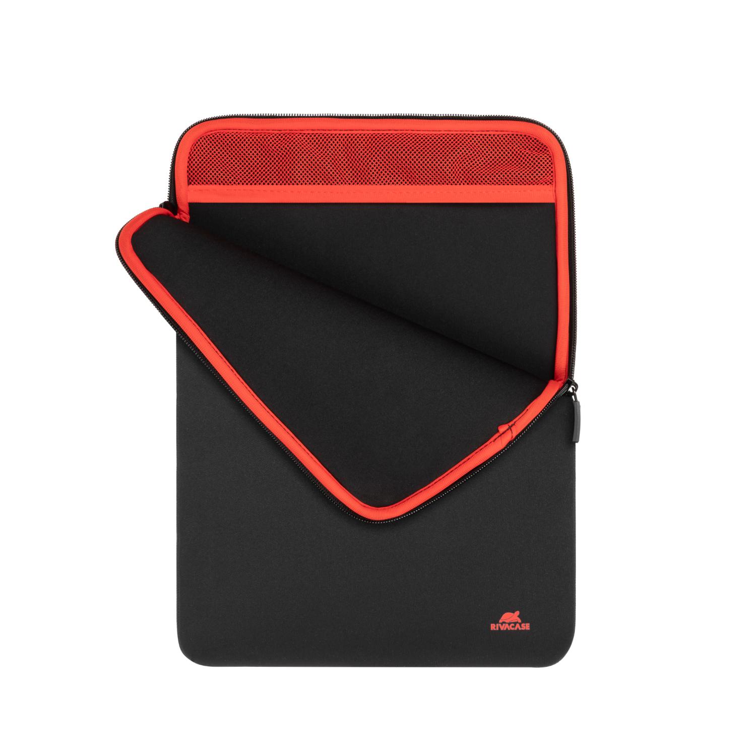 RIVACASE 5224 Antishock Sleeve MacBook Air 15 – Black — Open empty sleeve interior