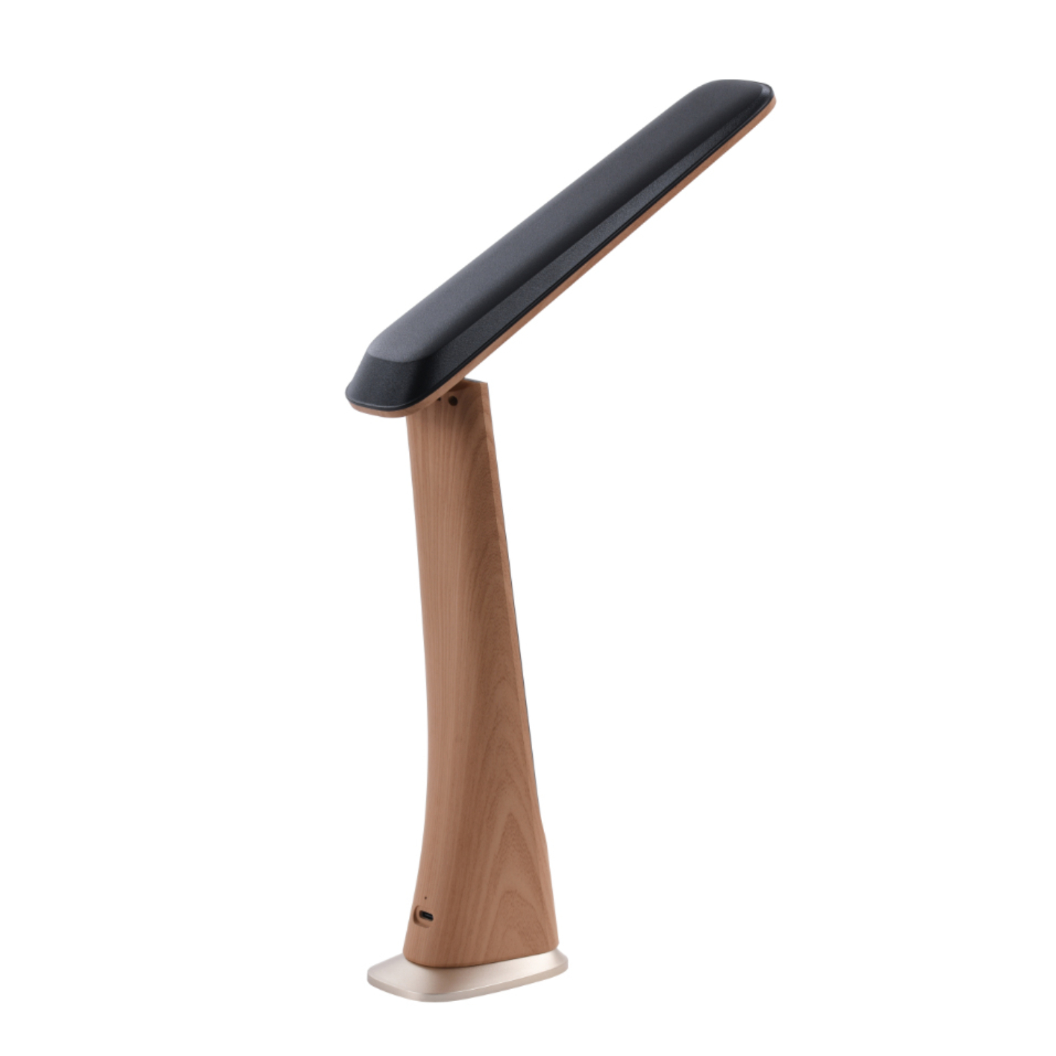 Snug LED Desk Lamp With Clock - Wood — Desk lamp rear view