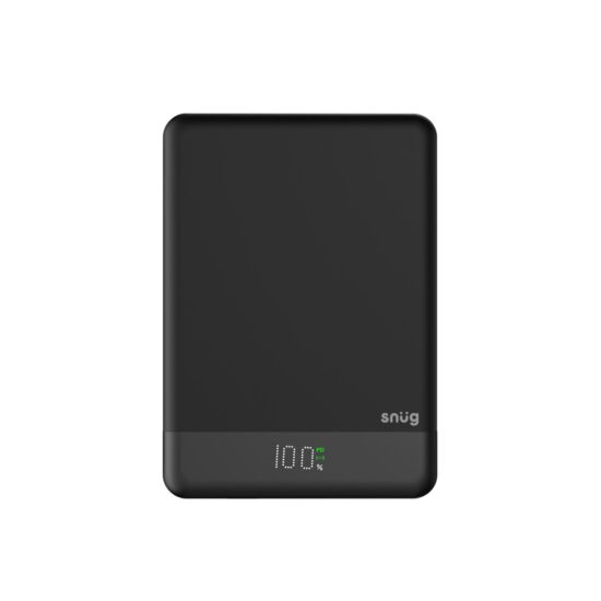 Snug 5000mAh Magnetic Powerbank - Black — Power bank front view