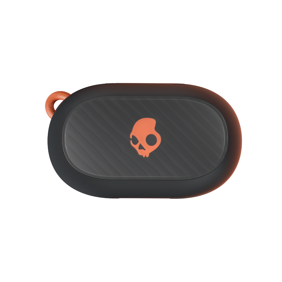Skullcandy Sesh® ANC Active True Wireless Earbuds – Black/Orange — Closed charging case