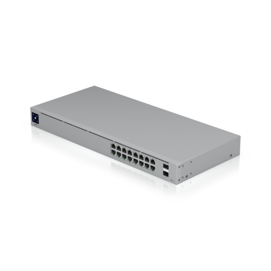 UBIQUITI UniFi Switch Standard 16 PoE — Switch top three-quarter