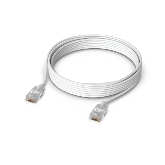 Ubiquiti UACC-Cable-Patch-EL-5M-W Nano-thin patch cable with 2.5 GbE support designed to show Etherl… — 5 m white Etherlighting cable, complete cable