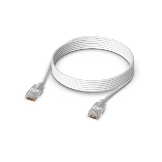 Ubiquiti UACC-Cable-Patch-EL-3M-W Nano-thin patch cable with 2.5 GbE support designed to show Etherl… — 3 m white Etherlighting cable, complete cable