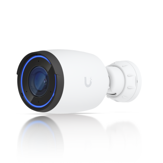 UBIQUITI UniFi AI Pro, 4K Camera — White camera three-quarter with included mount