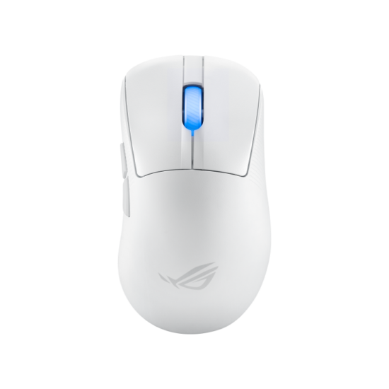 Asus Rog Keris Ii Ace Wireless Gaming Mouse — ROG Keris II Ace Moonlight White –top view