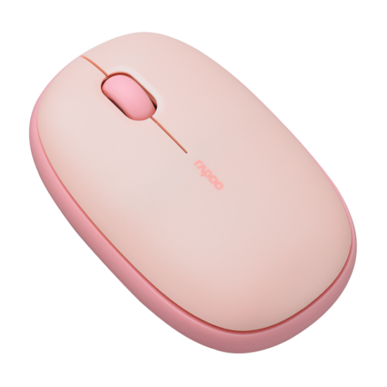 Rapoo M650 Multimode Wireless Mouse Pink — three-quarter