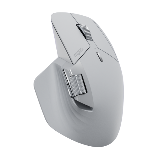 Rapoo M760L Grey White Multi-Mode Mouse — three-quarter top