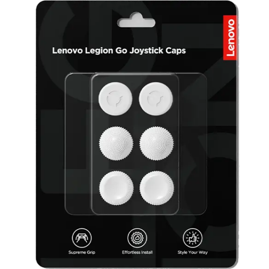 Legion Go Joystick Caps - White — six-cap retail pack
