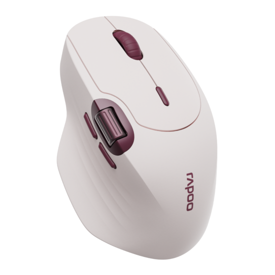Rapoo Mt560 Mm Rc Mouse - Pink Aub – top angled view
