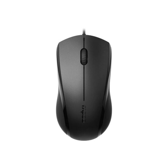 Rapoo N1200 Silent Wired Mouse - Black – top view