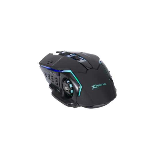 Xtrike Me GW-601 black wireless mouse – rear angled view