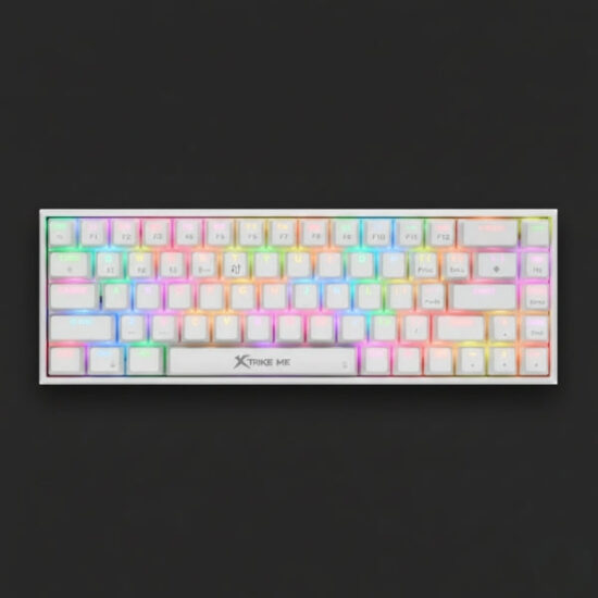 Xtrike Me GK-995W white wireless keyboard — top view