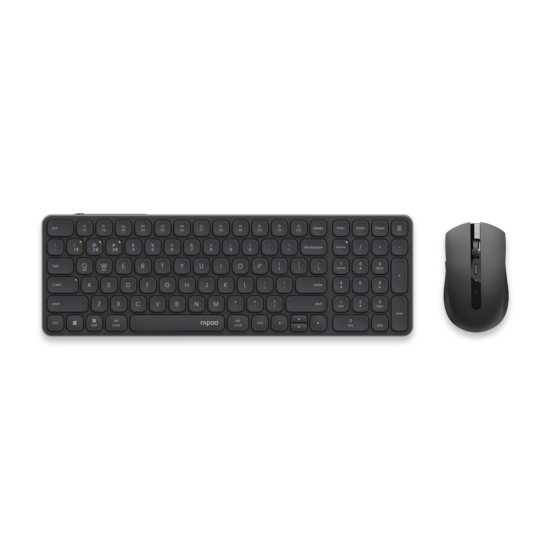 Rapoo 9350S dark keyboard and mouse — top view