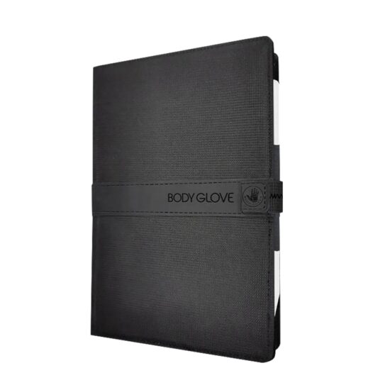 Body Glove BGUNI-SMALL-BK 5.5–8.5 inch Universal Tablet Case Black – closed view; tablet and stylus not included