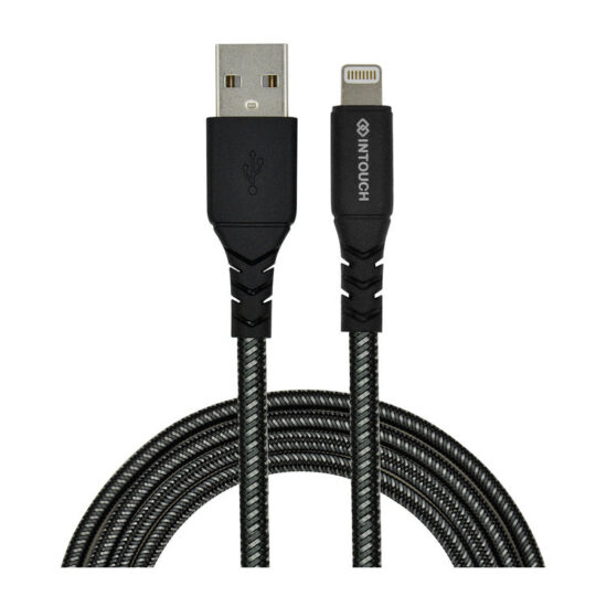 Intouch IT-CSC3027-BK Lightning Tough Braided Cable 1.2m Black – connectors