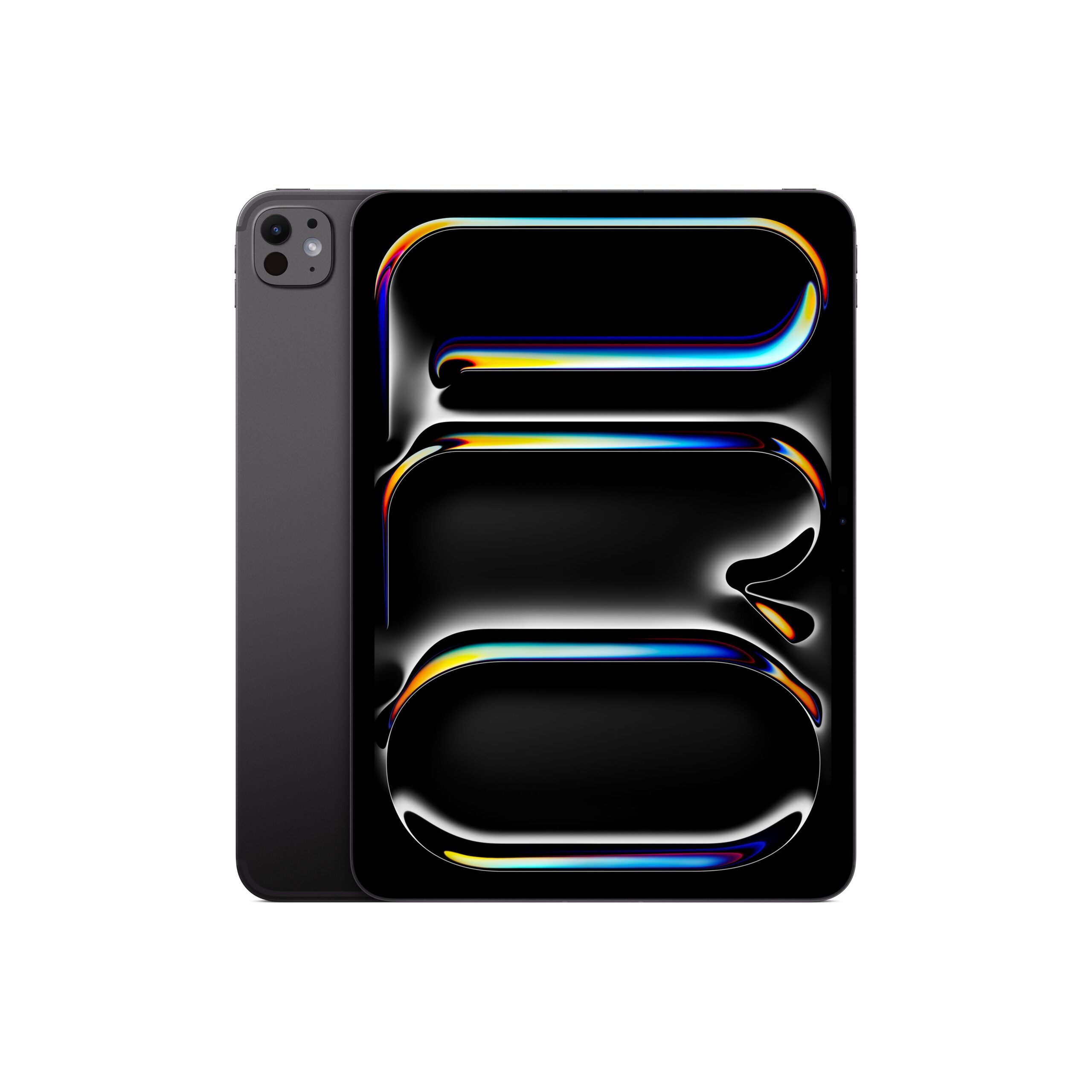 11-inch iPad Pro M5 Wi‑Fi + Cellular 256GB with standard glass - Space Black — front and rear view