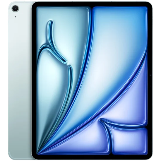 Apple iPad Air 13-inch M4 Wi-Fi + Cellular in Blue, front and rear view