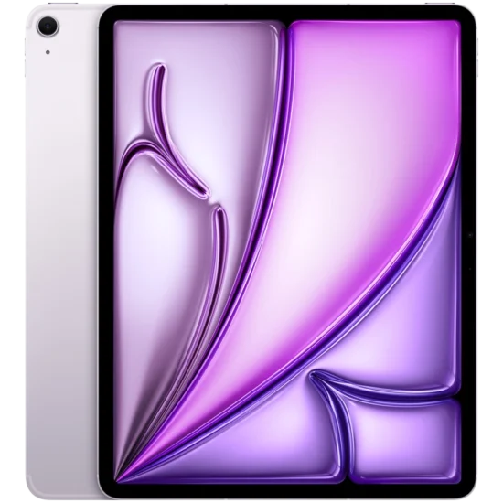 Apple iPad Air 13-inch M4 Wi-Fi + Cellular in Purple, front and rear view
