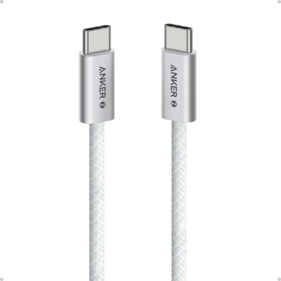 Anker A8060H21 white USB-C to USB-C braided cable - connector view