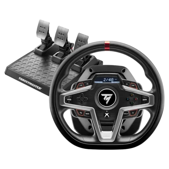 T248 Xbox — Clean complete wheel and three-pedal set