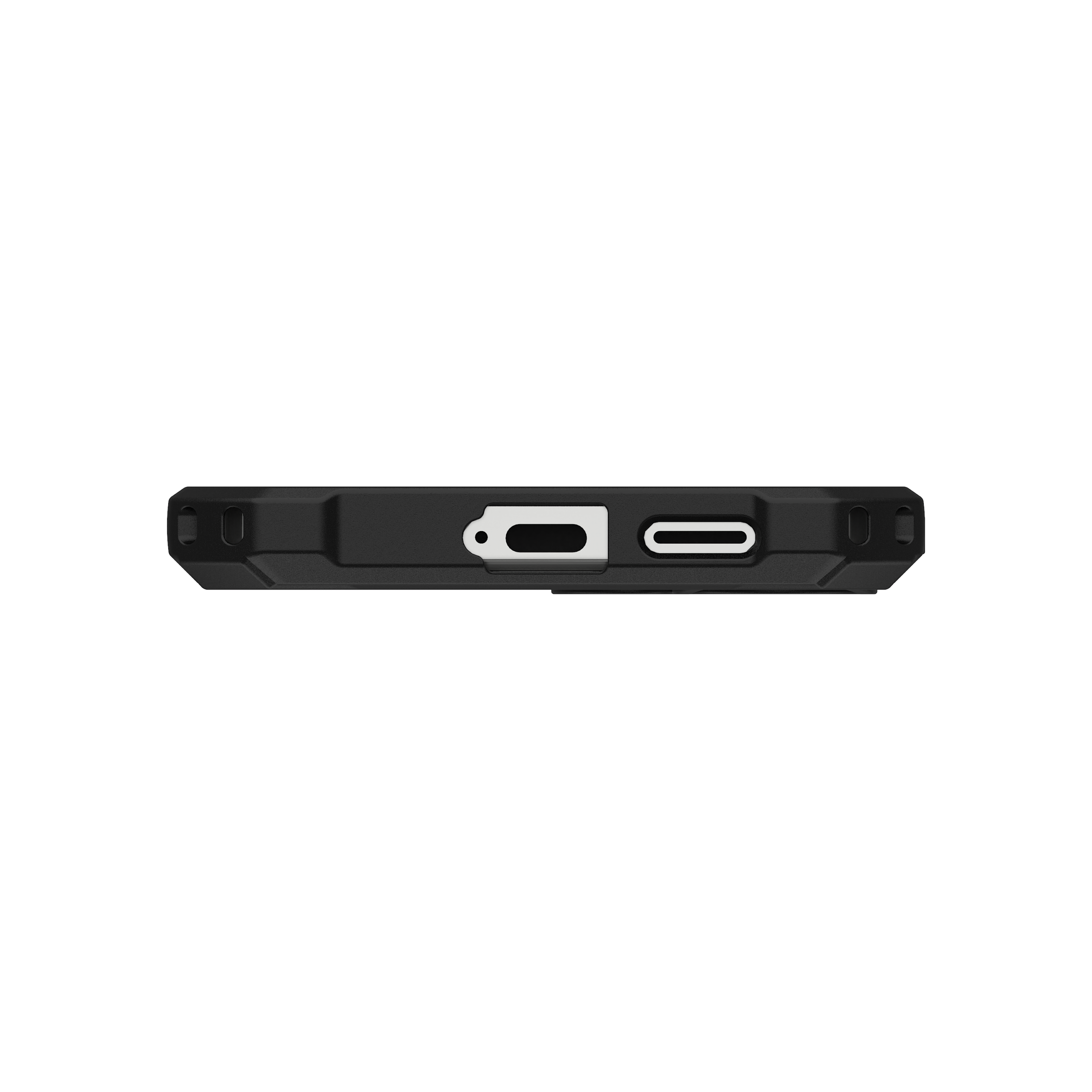 UAG Essential Armor Galaxy S25+ case, Black – bottom port view